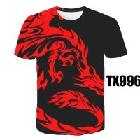 Summer new 3D Printed Lion Short Sleeves T-shirt Round Collar Fashion Casual Mens Top