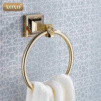 ∏▫ XOXOCarving Golden Brass Wall Mounted Towel Ring Unique Design Bathroom Bath Towel Rack 17080G