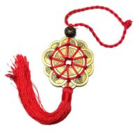 【100%-New】 Hello Seoul Hot Red Chinese Knot FENG SHUI ชุด10 Lucky Charm โบราณ I CHING เหรียญความเจริญรุ่งเรือง Protection Fortune Home Car Decor