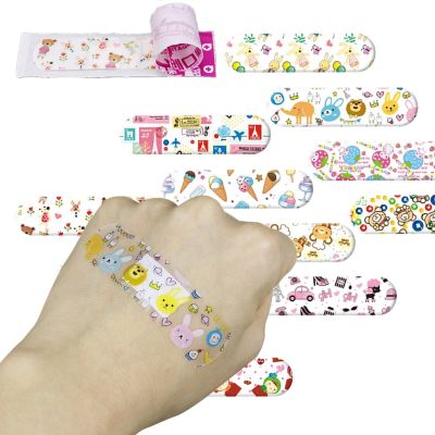 【LZ】 100pcs Transparent Cartoon Patches Band Aid Kawaii Breathable Waterproof Wound Plasters Hemostasis Medical Strips Bandages