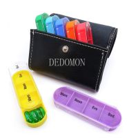 7 Days Daily Pill Box for Medicine Holder Drug Case Weekly Pill Organizer Tablet Container Waterproof Secret Compartments Medicine  First Aid Storage