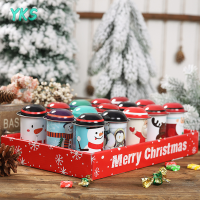 ?【Lowest price】YKS 1PC Christmas Candy ดีบุกกล่องเหล็กจัดเก็บสามารถตกแต่งคริสต์มาส PARTY Santa claus Snowman Candy กระป๋องเด็กกล่องของขวัญขนม