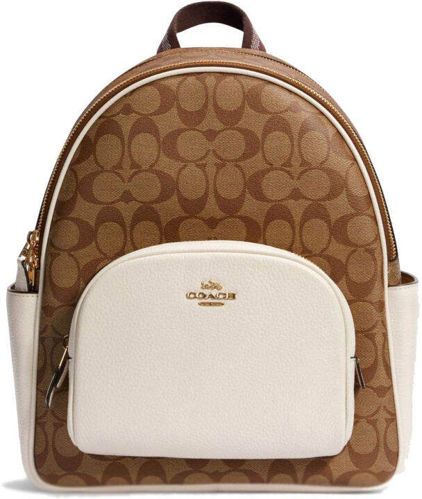Coach Women's Court Backpack In Signature Canvas (Khaki Chalk