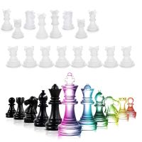 DIY Chess Piece Crystal Epoxy Resin Mold Queen King 6 Three-Dimensional Chess Piece Silicone Mold