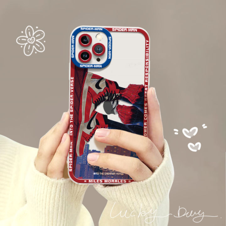 เคสสำหรับ-samsung-s23-s22-s21มากบวก-s21-fe-s20-j4-j6-plus-เคสซิลิโคนใสนุ่มรูปตานางฟ้าสไปเดอร์แมนขอบตรงโปร่งใส-tpu-กันกระแทกป้องกันทุกรูปแบบน่ารัก