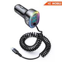 Joyroom JR-CL19 4in1 Car Charger 60W หัวชาร์จสำหรับรถยนต์พร้อมสายในตัว