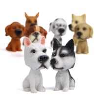 ☽ Mini 3D Puppy Car Dashboard Decor Toys In Car Ornaments Nodding Shaking Head Dog Bobblehead Husky Cute Auto Accessories Interior