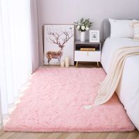 Modern Living Room Plush Carpets Pink Girls Bedroom Decoration Rugs Fluffy Soft Bedside Lounge Area Gaming Non-Slip Floor Mats