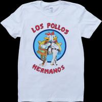 เสื้อยืดผ้าฝ้าย Men T Shirt Breaking Bad Los Pollos Hermanos White, Custom  Q6R2