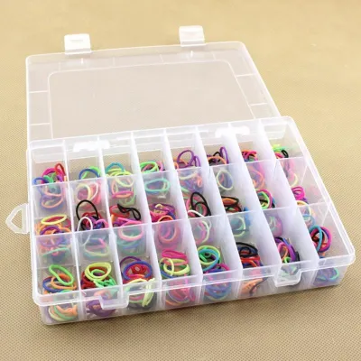 Life Essential 24 Compartment Ornaments Storage Box Practical Adjustable Plastic Case for Bead Rings Jewelry Display Organizer