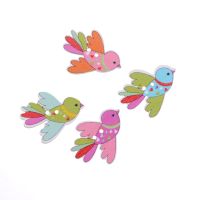 Free Shipping Retail 10Pcs Random Mixed 2 Holes Cartoon Animal Birds Wood Sewing Buttons Scrapbooking 28x35mm Haberdashery