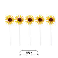 【Home Depot】zhuying 5pcs Sunflower Happy Birthday cake toppers Cupcake toppers ธงอาบน้ำเด็ก