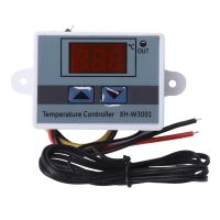 1 pcs gray metal DC24V microcomputer digital temperature controller XH-W3001 temperature controller Intelligent electronic temperature switch with waterproof probe 6 * 4.5 * 3.1cm