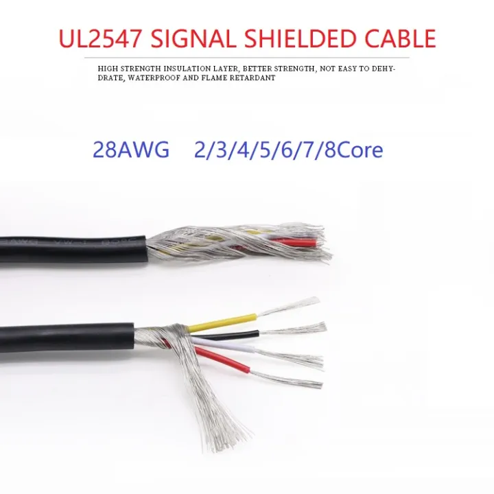 UL2547 Signal Shielded Cable 28AWG PVC Insulated 2 3 4 5 6 7 8Cores ...