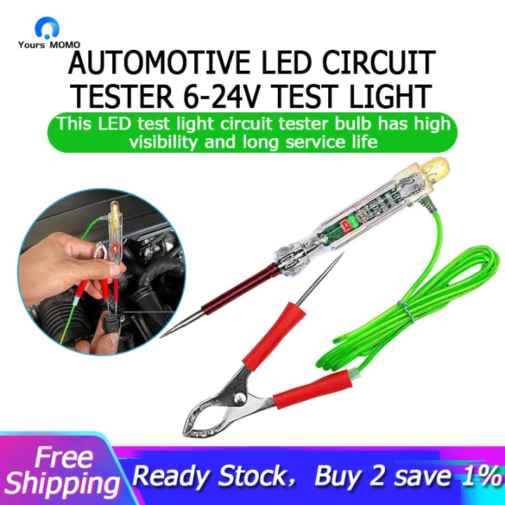 Automotive Led Circuit Tester 6-24v Test Light With Dual Probes 47 Inch 