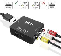 HDMI-compatible TO AV RCA CVSB L/R Video 1080P Scaler Converter Box HD Video Composite Adapter HDTV2AV Adapter Support NTSC PAL