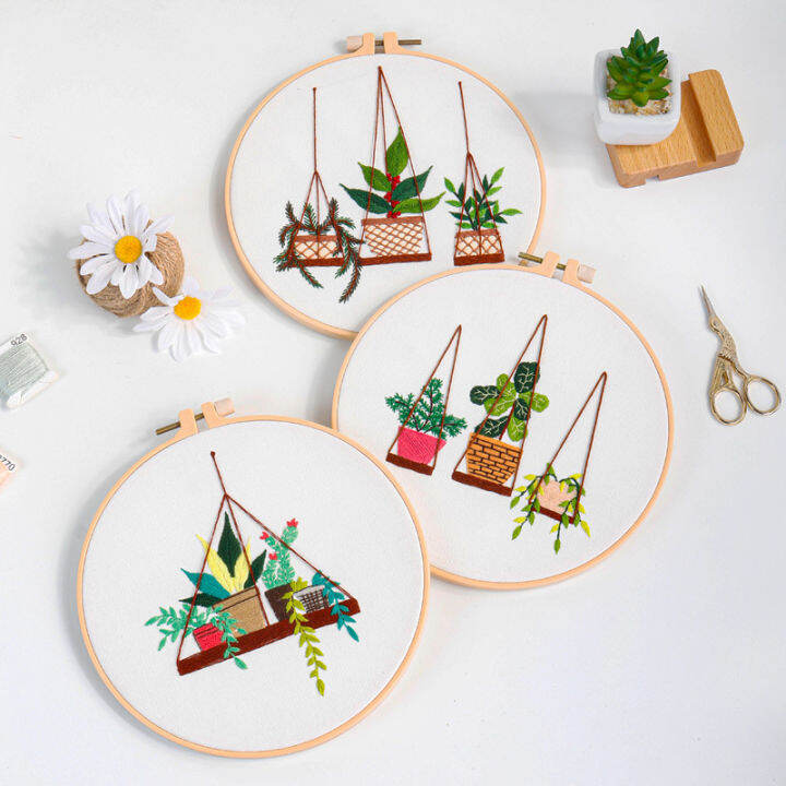 🪴Hanging Plants DIY Embroidery Kit Set for Beginner/Needlework/Sewing ...