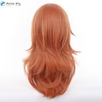 60Cm Angel Devil Chainsaw Man Cosplay Wig Angel Devil Cosplay Orange Brown Heat Resistant Halloween Party Makima Wigs + Wig Cap