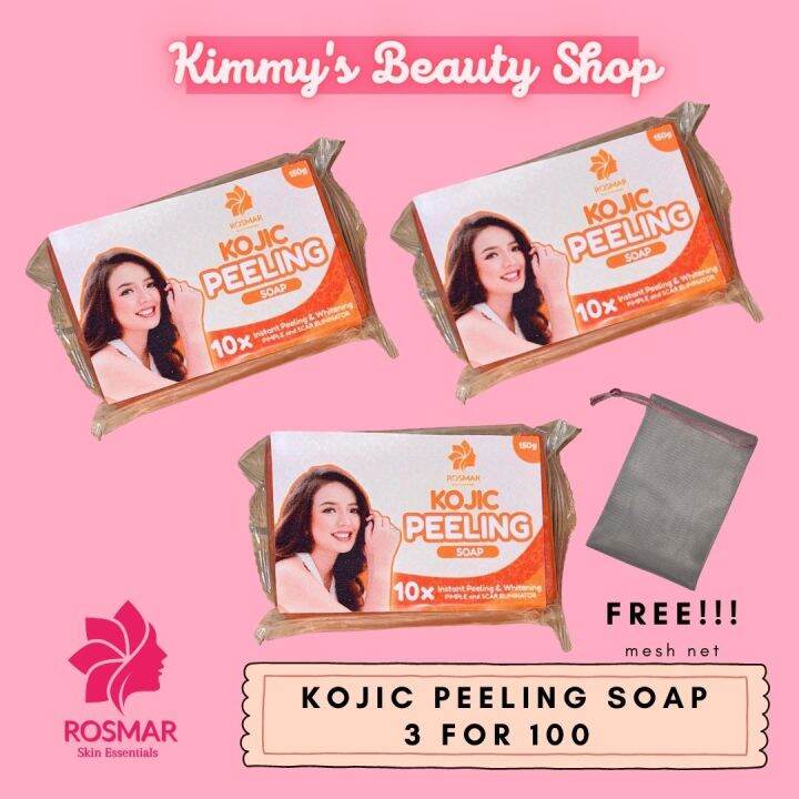 Rosmar Kojic Peeling Soap 150g 3 For 100 With Free Mesh Net 