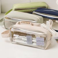 ❂☈ Fresh Style Transparent Pencil Bags Pretty Pen Pouch Waterproof Large Capacity Stationery Holder School/office Supplies