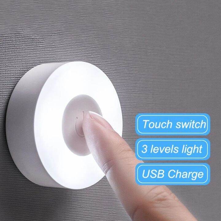 3-modes-led-sensor-night-lights-magnetic-base-wall-lamp-usb-charged-circle-portable-round-dimming-bedroom-kitchen-night-lamp