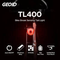 GEOID Bike Auto Taillight TL400 ke Sensing Light USB Rechargeable Cycling Waterproof LED Bicycle Seat Rear Flashlight Lamp