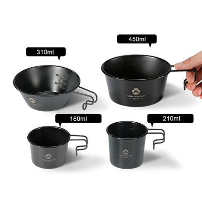160Ml/210Ml/310Ml/450Ml Outdoor Camping Stainless Steel Sierra Cup With Black Titanium Coating Portable Camping Hiking Picnic BBQ Tableware Cookware