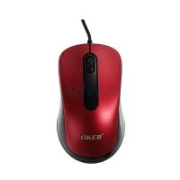 OKER เมาส์ USB Optical Mouse (A-186G)  Red