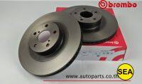 จานเบรกหน้า BREMBO รุ่น UV  สำหรับ SUBARU XV 2.0i AWD ปี 11 ขึ้นไป  รหัส 09 9077 11 (1 คู่)