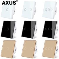 hot！【DT】 AXUS AC100-240V Led backlight Panel Tempered Glass wall sensory Switches 1/2/3 Gang Interruttore