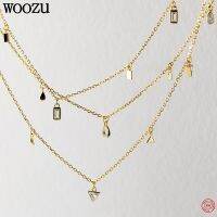 【YF】 Woozu real 925 prata esterlina clássico zircon pendientes colar para o uso diário feminino design exclusivo gargantilha jóias acessórios