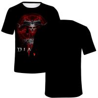 เกมใหม่เสื้อยืด Diablo 4 พิมพ์ 3D ผู้ชายแฟชั่นสตรีทแวร์ขนาดใหญ่เสื้อยืดแขนสั้นฮาราจูกุเสื้อยืดเสื้อผ้าด้านบน XS-5XL