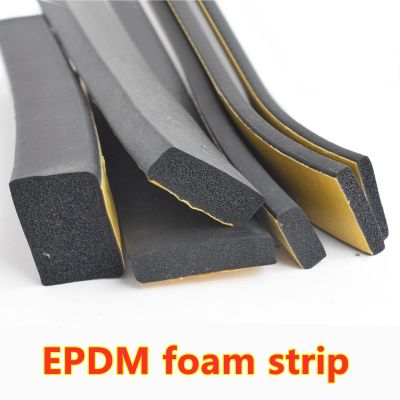 卐❏ EPDM Self Adhesive Sponge Seal Strip Rubber Black Foam Strong Single-sided Adhesive Soundproof Anti-collision Seal Gasket