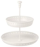 กอร์เนียร่า จานเสิร์ฟ 2 ชั้น, สีขาว (GARNERA Serving stand, two tiers, white)