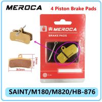 MEROCA 4 Piston MTB Bike Hydraulic Brake Pads For Saint M810 M820 Zeem640 Cycling Bicycle Parts Copper-based Metal Brake Pads Other Bike parts