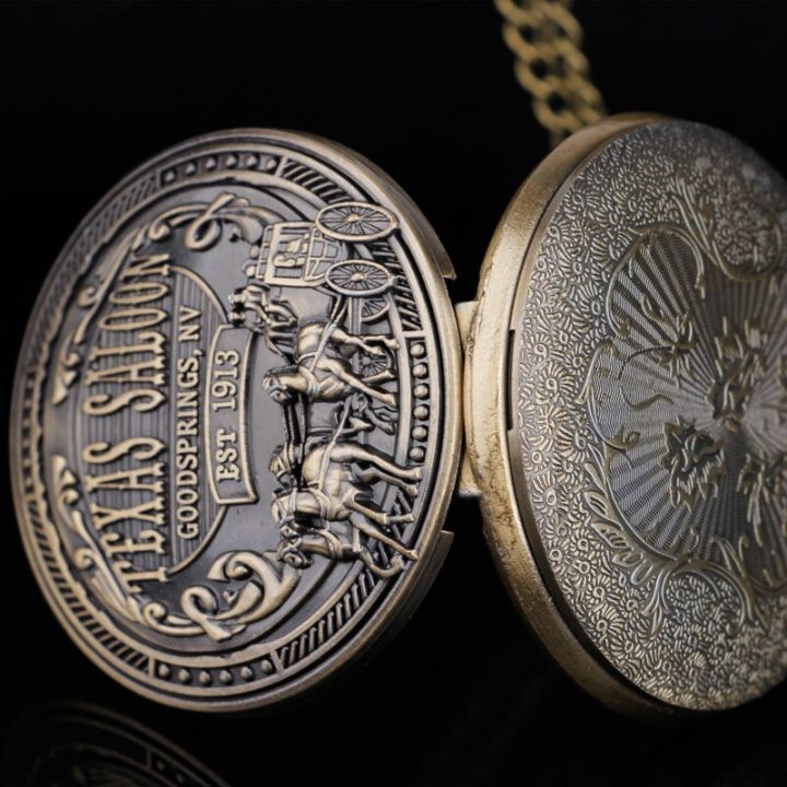 นาฬิกาข้อมือควอตซ์แกะสลักแบบโบราณพร้อมจี้โซ่สร้อยคอนาฬิกา-steampunk-สำหรับผู้ชายและผู้หญิง