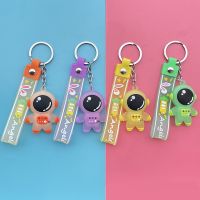 Cartoon Astronaut Key Chain Resin Space Candy Color Pendant Jewelry Keyrings Backpack Anti Lost Accessories Wholesale Friends