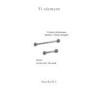 Ti element Barbell จิวหู จิวไทเทเนียม บริการเก็บเงินปลายทาง