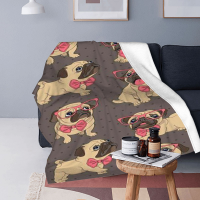 2023 newxzx blanket- Pugs And Kisses Quilt, Big Dark Eyes Of Pug Are Adorable Quilt Blanket Multiple styles （40x60inch/50×60inch/60×80inch） 44