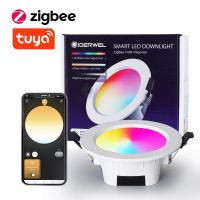 Smart Zigbee 3.0 Led Downlight RGB+CW+WW 4Inch Recessed Ceiling Spot Light Work with Hub Bridge Smartthings Alexa Voice Control