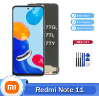 ชิ้นส่วนอะไหล่2201117TG Redmi 6.43 "สำหรับ Xiaomi Redmi Note 11ชิ้นส่วนจอสัมผัสแอลซีดีของเครื่องแปลงดิจิทัลของแท้