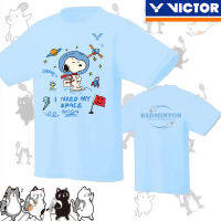 Victor 2023 ใหม่ เสื้อแบดมินตัน เกาหลี ฉบับ ผู้ชายและผู้หญิง ใหม่ เสื้อแขนสั้น พิมพ์ลาย ปิงปอง เสื้อปิงปอง แห้งเร็ว กําหนดเอง วัฒนธรรมเกาหลี เสื้อยืด