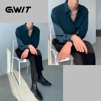 GWIT เสื้อเชิ้ตคอตั้ง แขนยาว สไตล์เกาหลี มีไซซ์ M-2XL ผ้านิ่ม ใส่สบาย ยับยาก ไม Gwit030