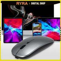 RYRA 2.4กรัมไร้สายเมาส์แบบชาร์จไม่มีเสียง Mice1600DPI ใบ้หนู USB หนูสำหรับพีซีตั้งโต๊ะอุปกรณ์แล็ปท็อปเหมาะกับการทำงานเมาส์