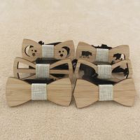 Children Kids Boys Bow Tie Bamboo Wooden Ties For Wedding Pre Party Tied Clip Child Neck Bow Ties