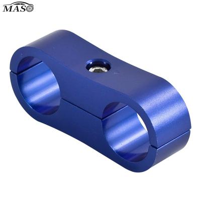 NEW Car AN12 Braided Hose Separator Clamp 25mm Adapter Oil Pipeline Bracket Blue