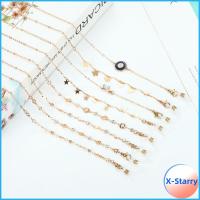 X-STARRY สายคล้องแว่นตาโลหะกันลื่นแว่นตาอ่านหนังสือสายแว่นตาสายคล้อง