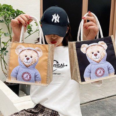 กระเป๋าทรงช้อปปิ้ง ผ้ากระสอบ กระเป๋าผ้า ถุงผ้าใบเล็กShopping bag, sack cloth, cloth bag, small canvas bag