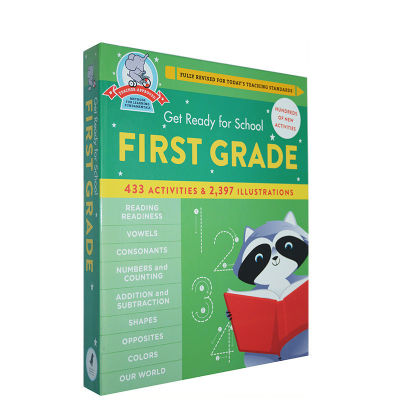 English original get ready for school first grade hardcover comprehensive activity Workbook for Grade 1, grammar, science, addition and subtraction, etc