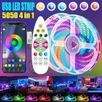 LED Strip Light Bluetooth RGB 5050 RGBWW 4 in1 USB Luces LED Lamp Flexible Ribbon Diode Tape Ribbon Decoration For TV Backlight